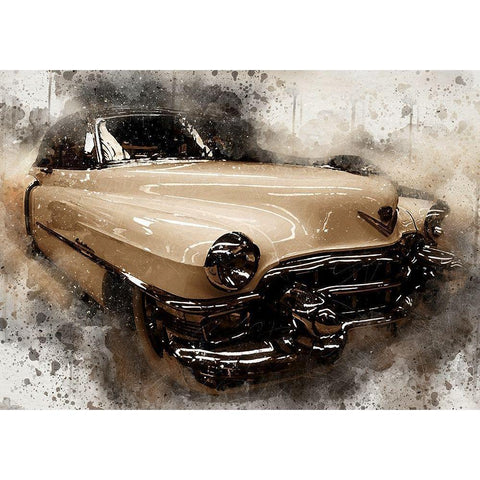 Shiny Cadillac Black Modern Wood Framed Art Print with Double Matting by Bolokofsky, Ronald