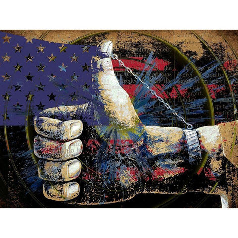 Thumbs Up to America  White Modern Wood Framed Art Print by Bolokofsky, Ronald