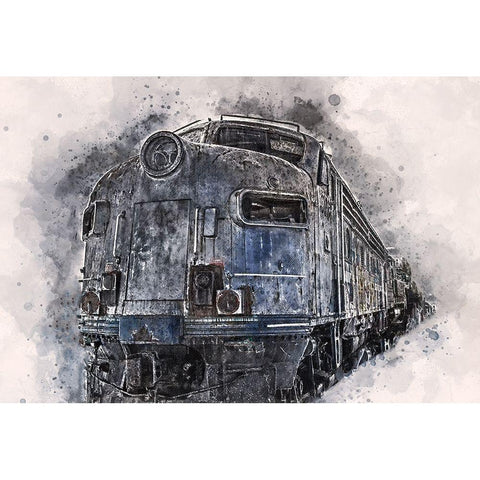 Train  White Modern Wood Framed Art Print by Bolokofsky, Ronald