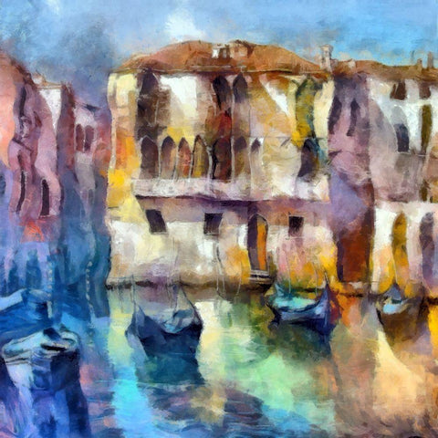 Venice Dreams White Modern Wood Framed Art Print with Double Matting by Bolokofsky, Ronald