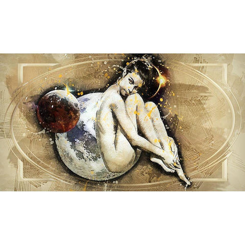 Venus Amongst the Stars White Modern Wood Framed Art Print by Bolokofsky, Ronald