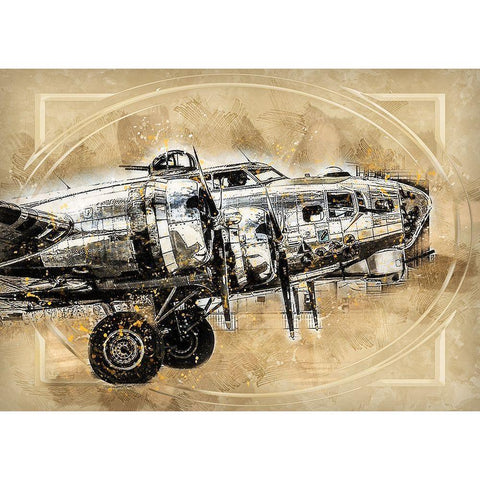 Vintage Fighter White Modern Wood Framed Art Print by Bolokofsky, Ronald