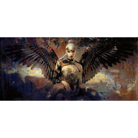 Angel In Waiting Black Modern Wood Framed Art Print with Double Matting by Bolokofsky, Ronald