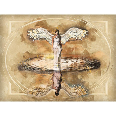 Angel of the Deep Gold Ornate Wood Framed Art Print with Double Matting by Bolokofsky, Ronald