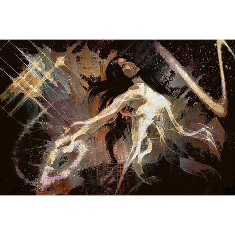 Angel Of the Night Black Modern Wood Framed Art Print with Double Matting by Bolokofsky, Ronald