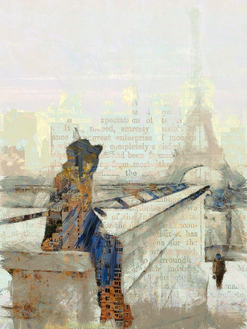 Another Sunday In Paris II Black Ornate Wood Framed Art Print with Double Matting by Bolokofsky, Ronald