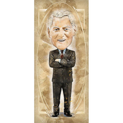 Bill Clinton White Modern Wood Framed Art Print by Bolokofsky, Ronald