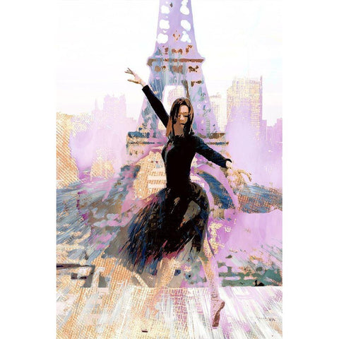 Eiffel Ballet I Gold Ornate Wood Framed Art Print with Double Matting by Bolokofsky, Ronald