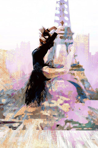 Eiffel Ballet II Black Ornate Wood Framed Art Print with Double Matting by Bolokofsky, Ronald