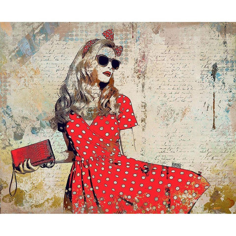 Fashionista V Gold Ornate Wood Framed Art Print with Double Matting by Bolokofsky, Ronald