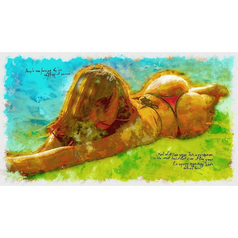 Summer Girl II Black Modern Wood Framed Art Print with Double Matting by Bolokofsky, Ronald