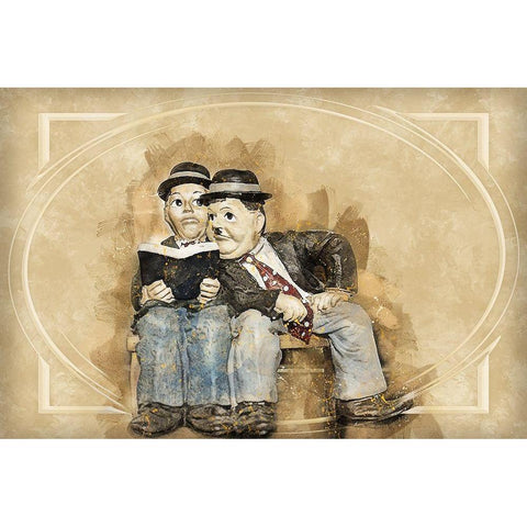 Laurel and Hardy Black Modern Wood Framed Art Print with Double Matting by Bolokofsky, Ronald