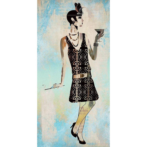 Roaring Twentys Fashion IV Black Modern Wood Framed Art Print with Double Matting by Bolokofsky, Ronald