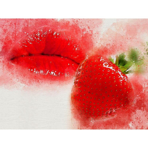 Strawberry Sensuality Black Modern Wood Framed Art Print with Double Matting by Bolokofsky, Ronald