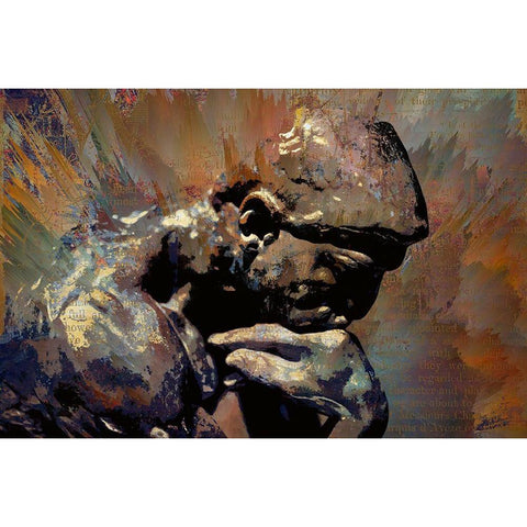 The Thinker White Modern Wood Framed Art Print by Bolokofsky, Ronald