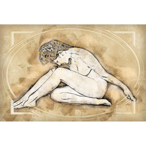 Vintage Naked Pose I White Modern Wood Framed Art Print by Bolokofsky, Ronald