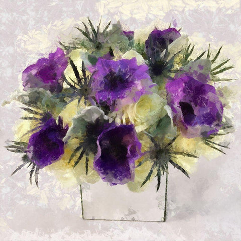 Violet Arrangement I Black Modern Wood Framed Art Print with Double Matting by Bolokofsky, Ronald