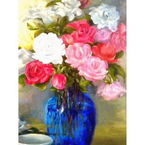 Mixed Roses White Modern Wood Framed Art Print by Bolokofsky, Ronald