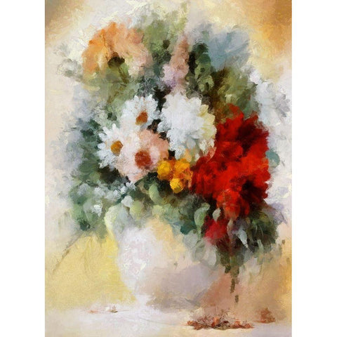 Handsome Bouquet I White Modern Wood Framed Art Print by Bolokofsky, Ronald