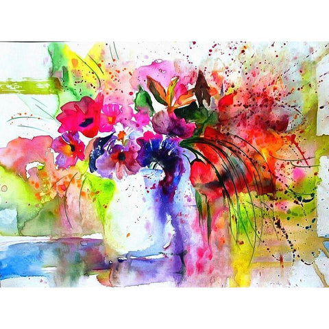 Watercolor Arrangement II Black Modern Wood Framed Art Print by Bolokofsky, Ronald