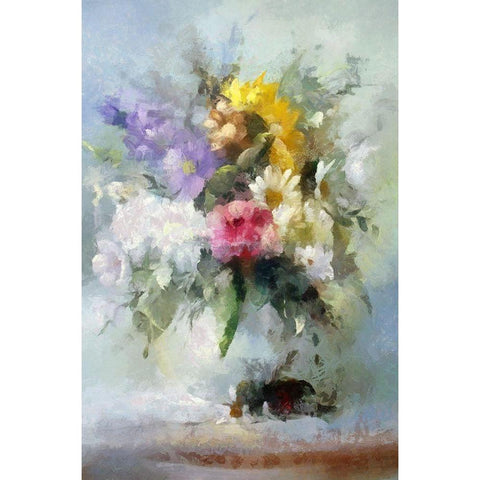 Handsome Bouquet II Black Modern Wood Framed Art Print with Double Matting by Bolokofsky, Ronald