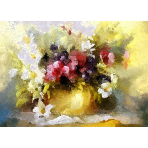 Katies Arrangement White Modern Wood Framed Art Print by Bolokofsky, Ronald