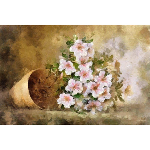 Potted Flowers I White Modern Wood Framed Art Print by Bolokofsky, Ronald