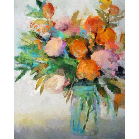 Country Bouquet I White Modern Wood Framed Art Print by Bolokofsky, Ronald