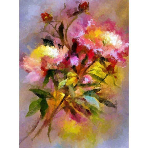 Fresh Flowers II White Modern Wood Framed Art Print by Bolokofsky, Ronald