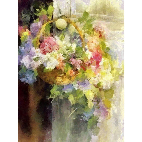 Basket of Flowers IV Gold Ornate Wood Framed Art Print with Double Matting by Bolokofsky, Ronald