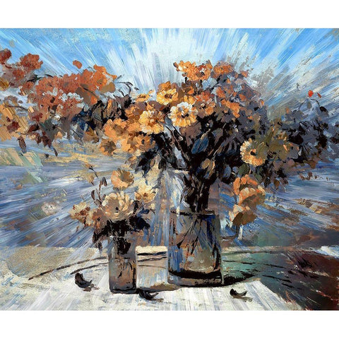 Garden Bouquet Black Modern Wood Framed Art Print with Double Matting by Bolokofsky, Ronald