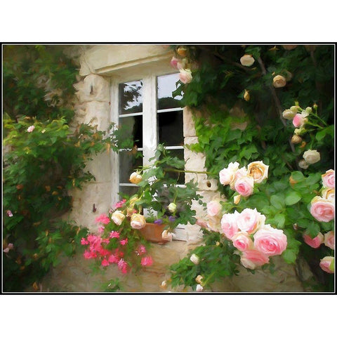 Amys Garden White Modern Wood Framed Art Print by Bolokofsky, Ronald