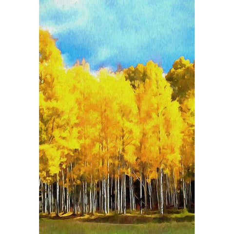 Autumn Gold White Modern Wood Framed Art Print by Bolokofsky, Ronald