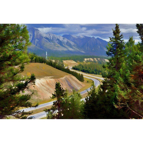 Banff White Modern Wood Framed Art Print by Bolokofsky, Ronald