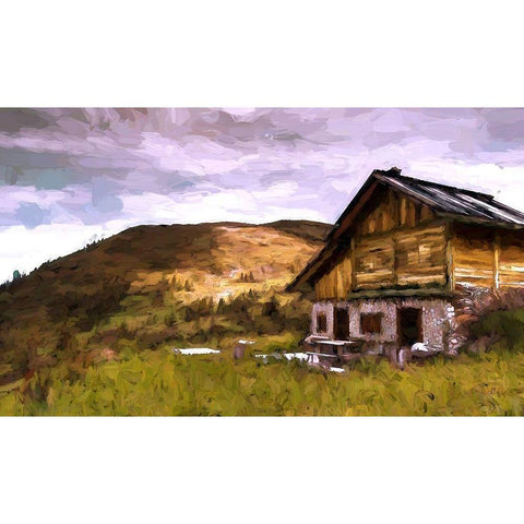 Dolomites Cabin White Modern Wood Framed Art Print by Bolokofsky, Ronald