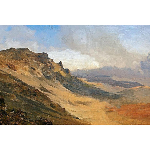 Haleakala Crater Gold Ornate Wood Framed Art Print with Double Matting by Bolokofsky, Ronald