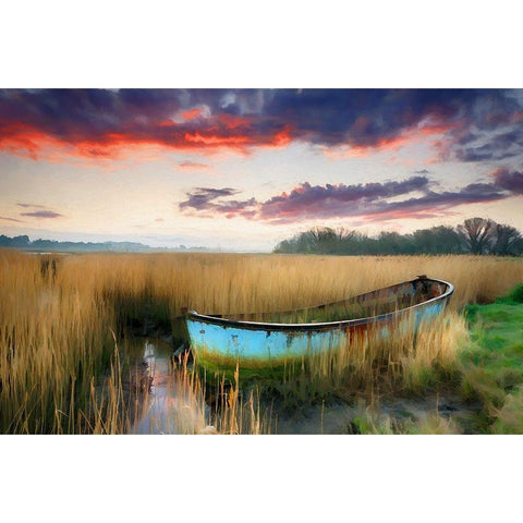 Hamworthy Boat Black Modern Wood Framed Art Print with Double Matting by Bolokofsky, Ronald