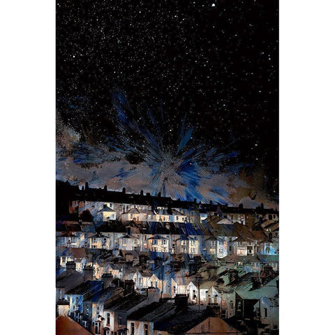 Night Skies Black Modern Wood Framed Art Print with Double Matting by Bolokofsky, Ronald