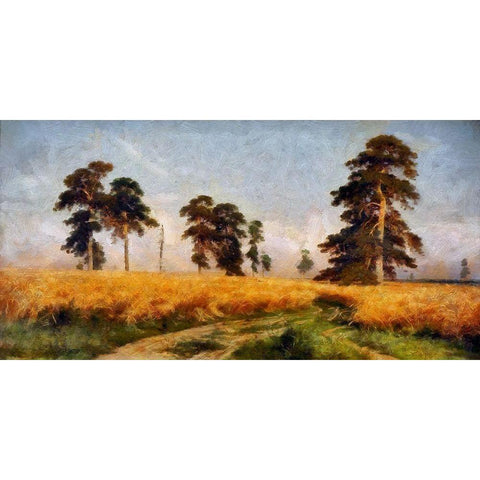 Wheat Field Black Modern Wood Framed Art Print with Double Matting by Bolokofsky, Ronald