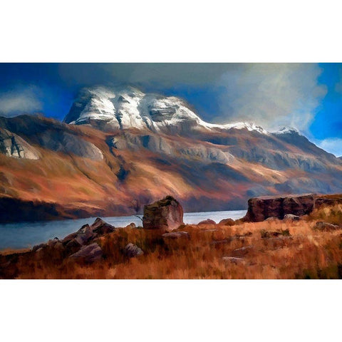 Slioch White Modern Wood Framed Art Print by Bolokofsky, Ronald