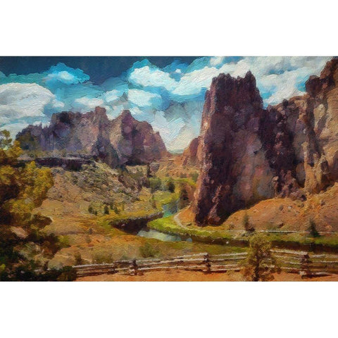 Smith Rock Oregon White Modern Wood Framed Art Print by Bolokofsky, Ronald