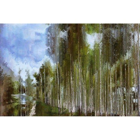 The River Runs Through Black Modern Wood Framed Art Print by Bolokofsky, Ronald