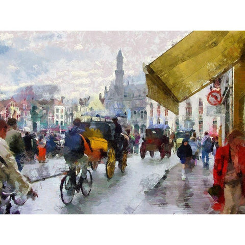 Bruges White Modern Wood Framed Art Print by Bolokofsky, Ronald