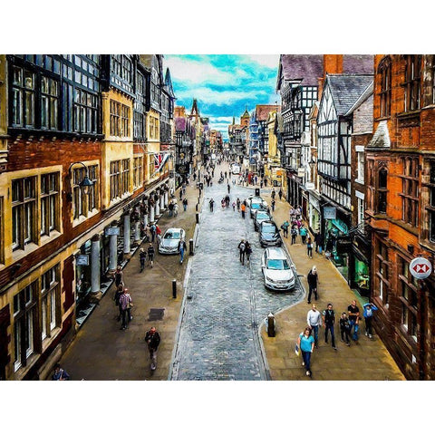 Eastgate Street  White Modern Wood Framed Art Print by Bolokofsky, Ronald