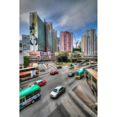 Hong Kong Traffic I White Modern Wood Framed Art Print by Bolokofsky, Ronald