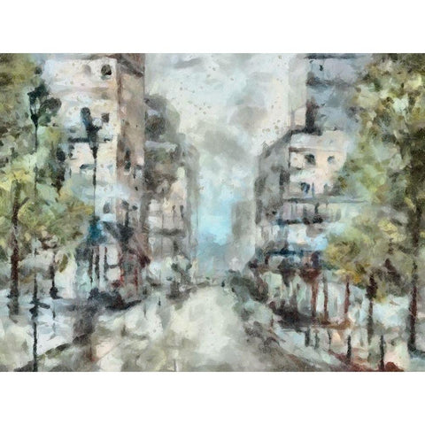 Main Street White Modern Wood Framed Art Print by Bolokofsky, Ronald