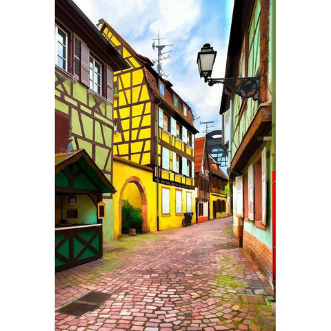 Narrow Streets of Colmar II Black Modern Wood Framed Art Print with Double Matting by Bolokofsky, Ronald