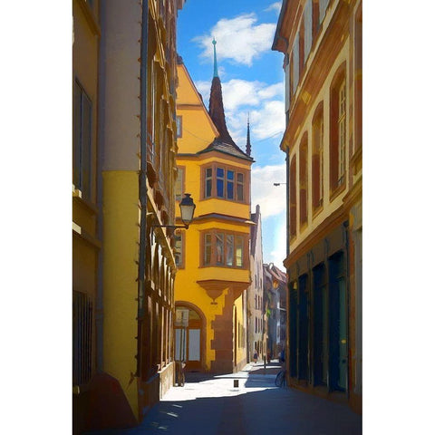 Narrow Streets of France Gold Ornate Wood Framed Art Print with Double Matting by Bolokofsky, Ronald