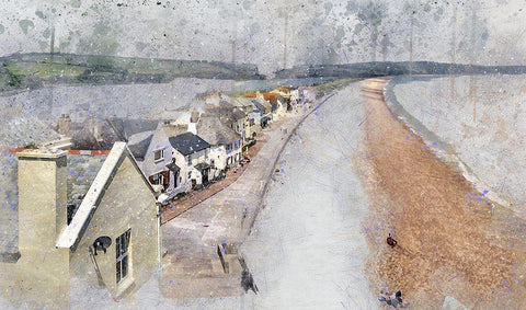 Slapton Sands White Modern Wood Framed Art Print with Double Matting by Bolokofsky, Ronald