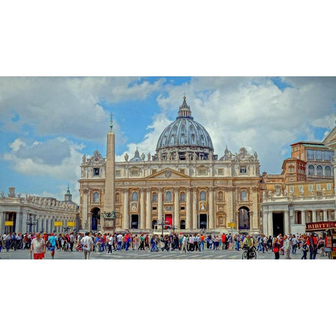 St. Peters Basilica Black Modern Wood Framed Art Print with Double Matting by Bolokofsky, Ronald